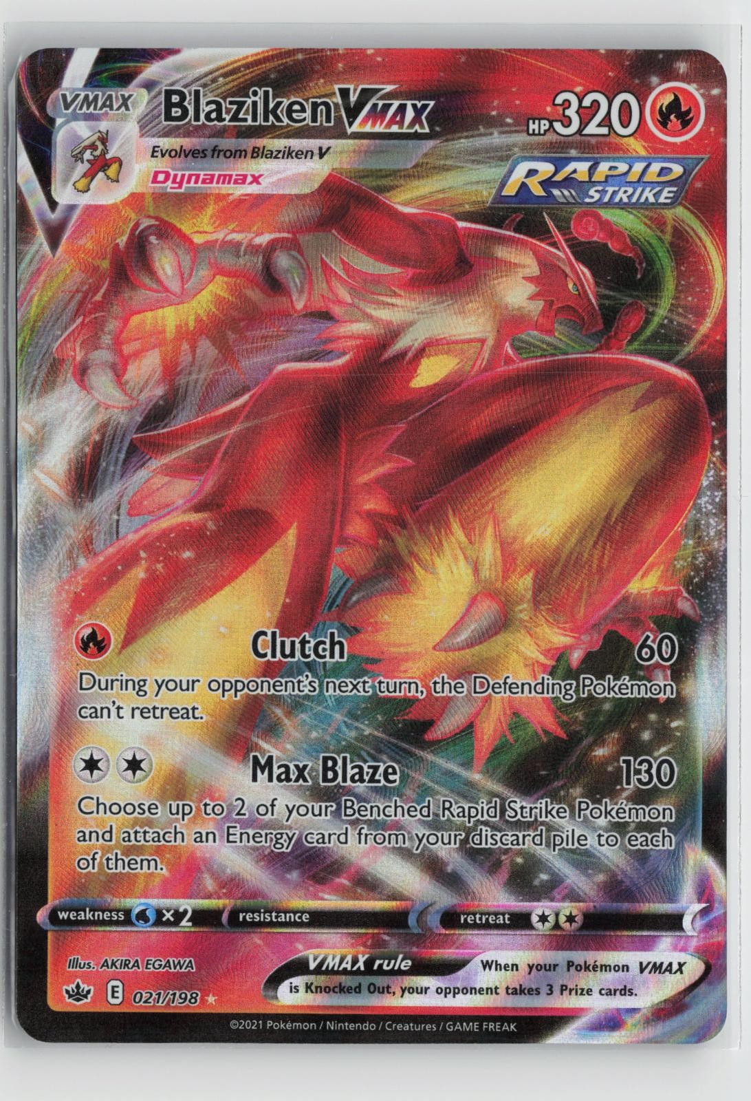 Blaziken VMAX 021/198 Holo VMAX Rare Chilling Reign Pokemon NM