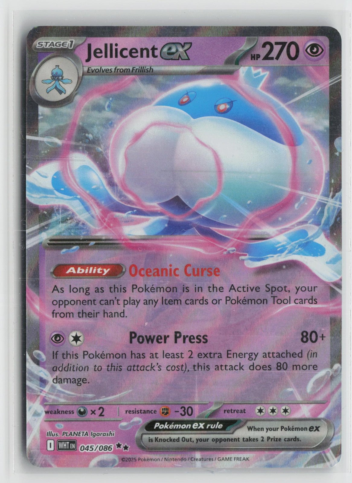 Jellicent ex 045/086 Double Rare White Flare Pokemon NM