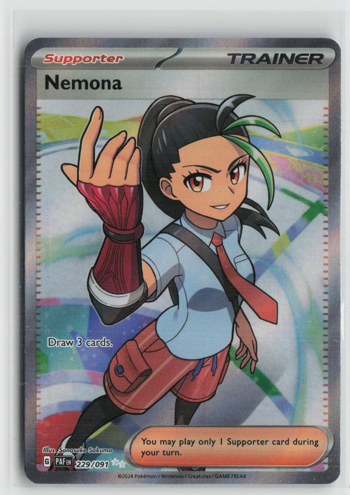 Nemona 229/091 Ultra Rare Paldean Fates Pokemon NM