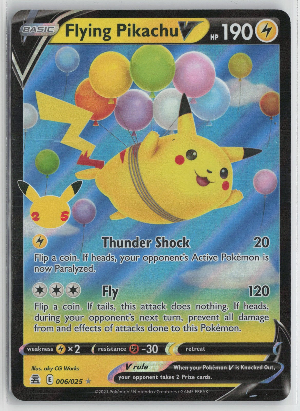 Flying Pikachu V Ultra Rare Celebrations 006/025 NM 25th 008
