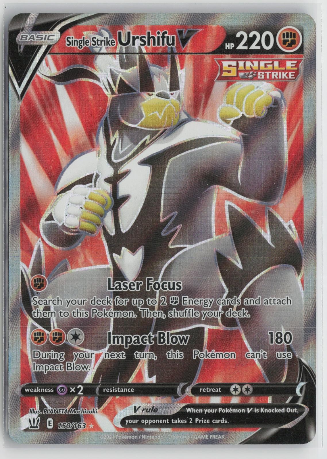 Single Strike Urshifu V 150/163 Ultra Rare Battle Styles Pokemon NM