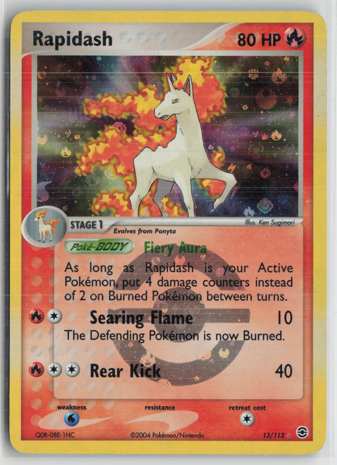 Rapidash 13/112 Reverse Holo Rare FireRed & LeafGreen Pokemon NM