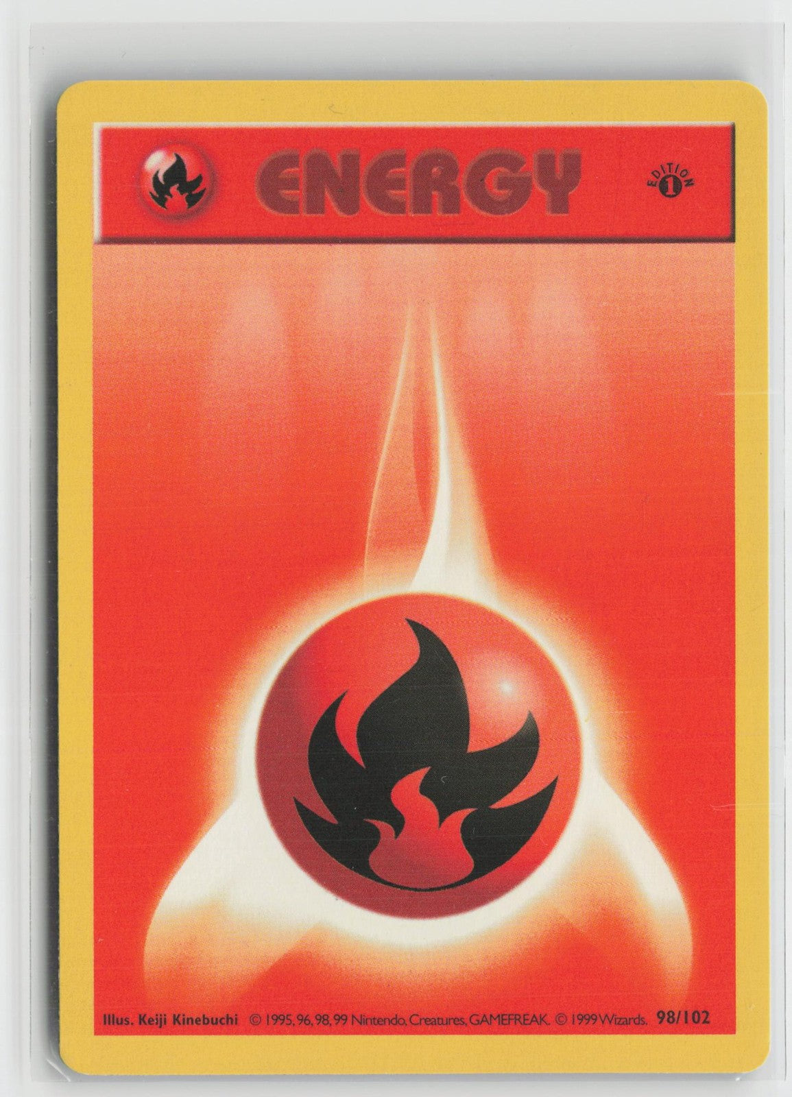 1st Edition Fire Energy 98/102 Common Base Set Shadowless Pokemon NM
