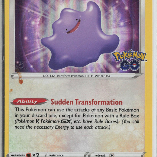 Ditto 053/078 Holo Rare Pokemon GO Pokemon NM0