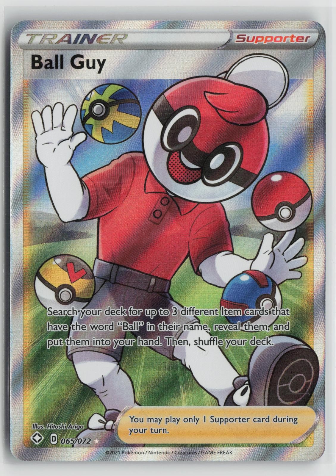 Ball Guy 065/072 Ultra Rare Shining Fates Pokemon NM