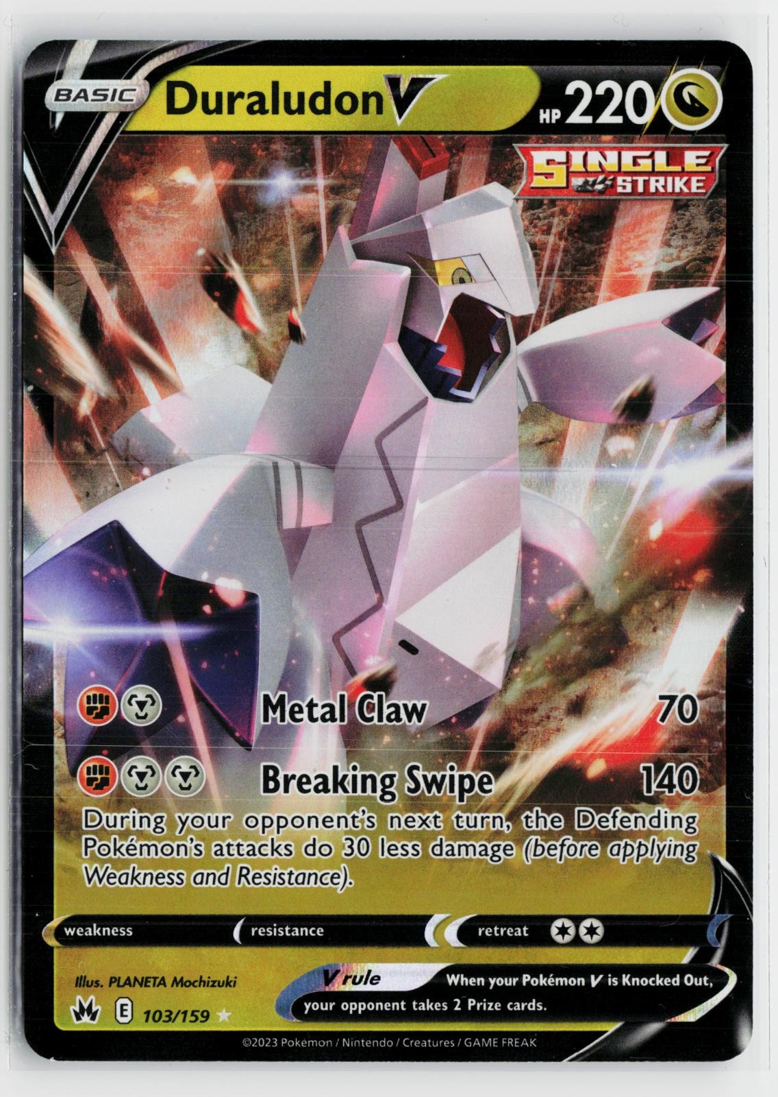 Duraludon V 103/159 Crown Zenith NM Holo V Rare Pokemon