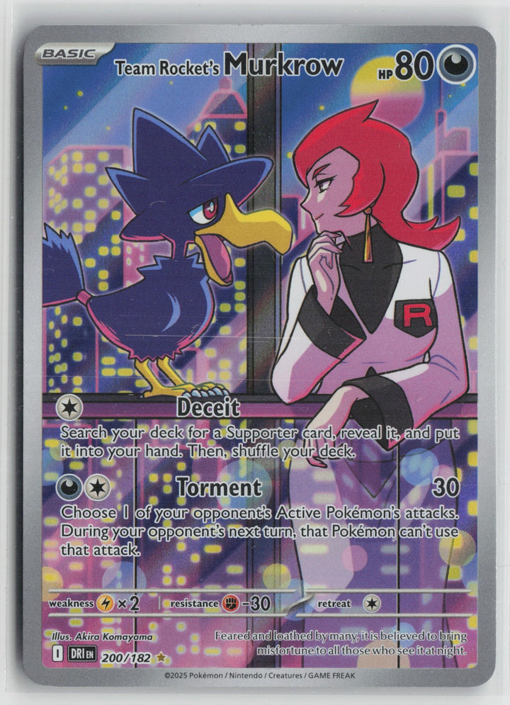 Team Rocket's Murkrow Illustration Rare SV10: Destined Rivals 200/182 NM0