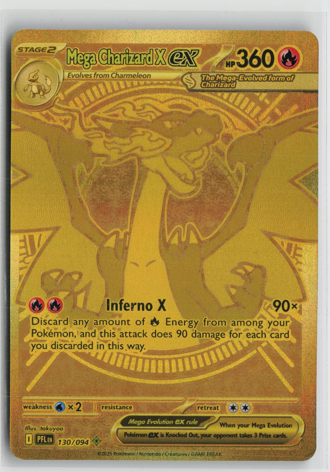 Mega Charizard X ex 130/094 Mega Hyper Rare Phantasmal Flames Pokemon NM