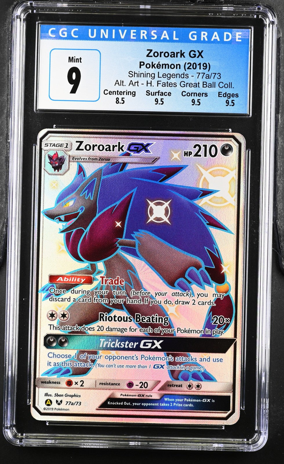 Zoroark Gx 77a/73 Hidden Fates Great Ball Collection Pokemon CGC 9 Mint