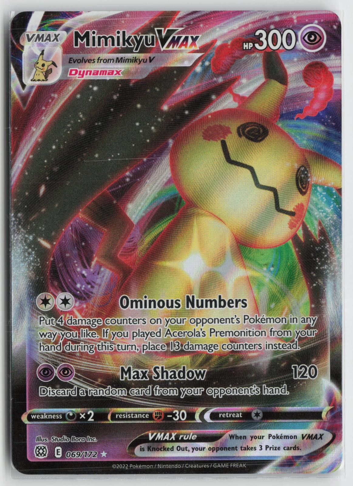 Mimikyu VMAX 069/172 Holo VMAX Rare Brilliant Stars Pokemon NM