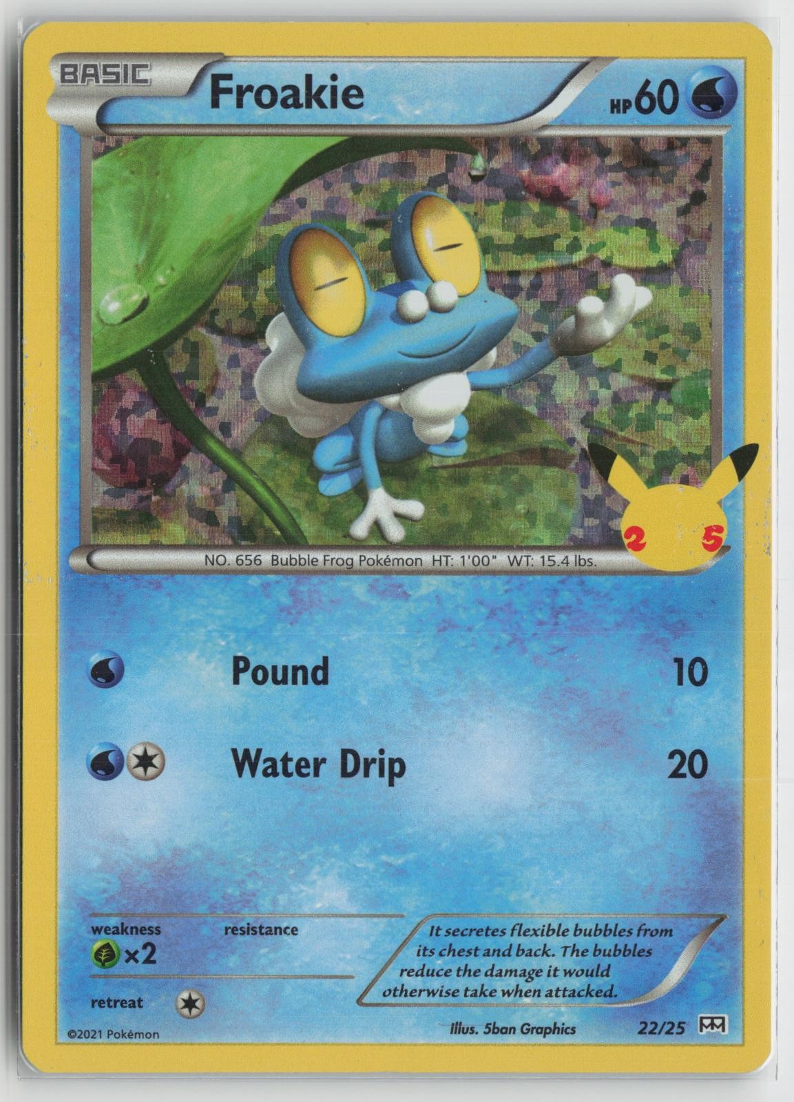 Froakie 022/025 Promo McDonald's 25th Anniversary Promos Pokemon NM