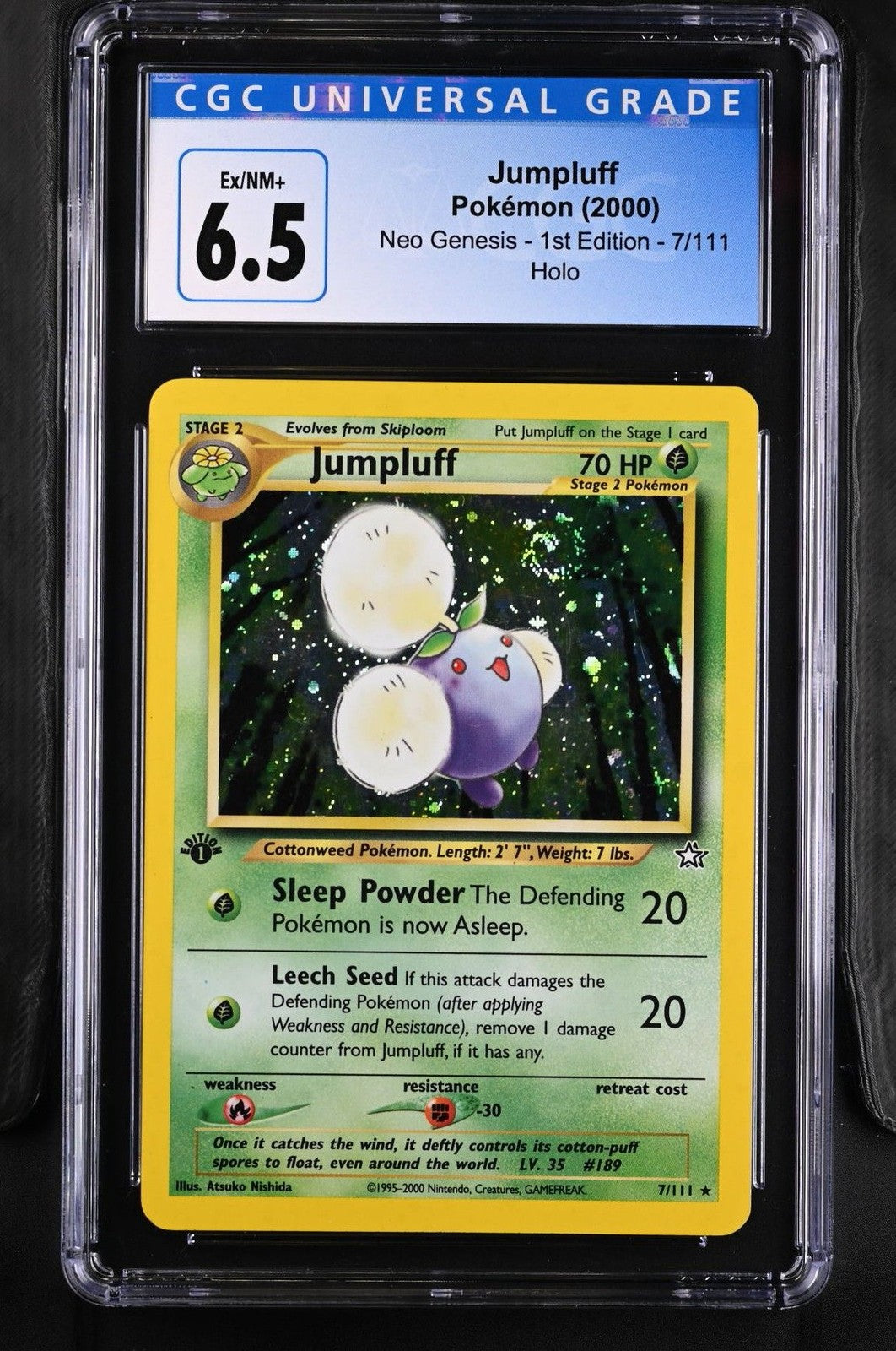 Jumpluff 7/111 Holo Neo Genesis - 1st Ed. Pokemon CGC 6.5 Ex/nm+
