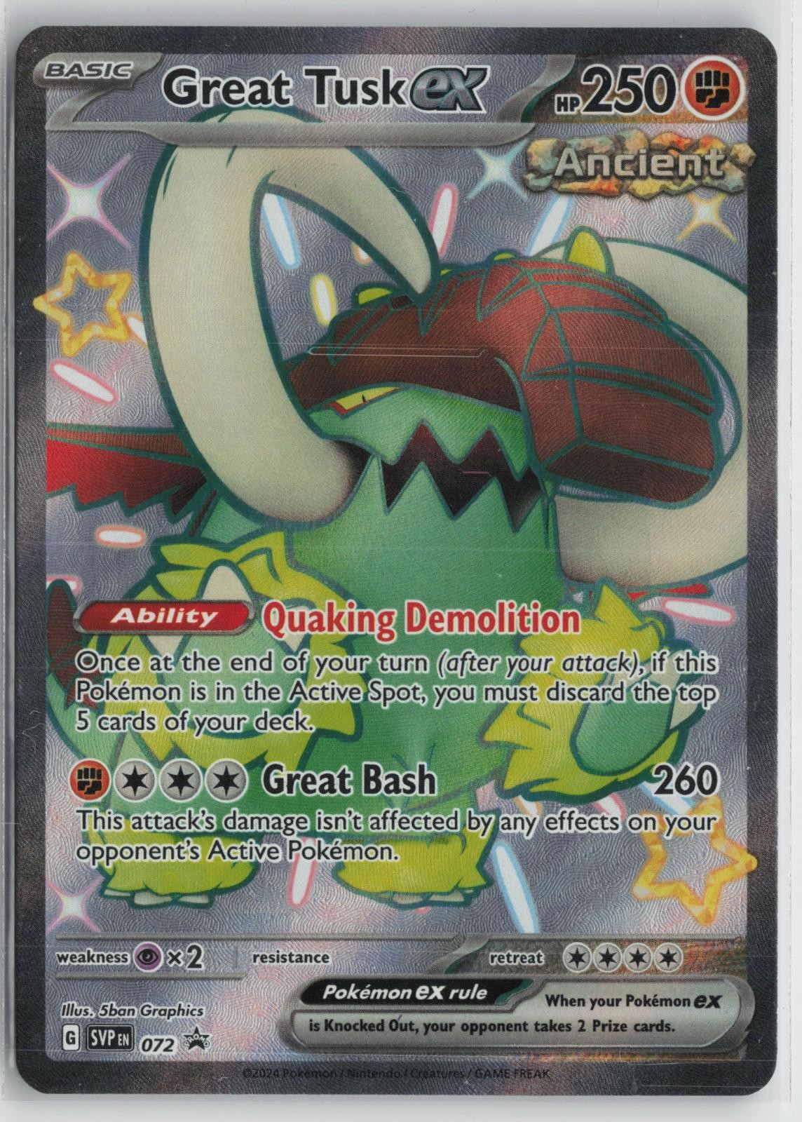 Great Tusk ex 072 Holo Promo Miscellaneous Cards & Products Pokemon NM
