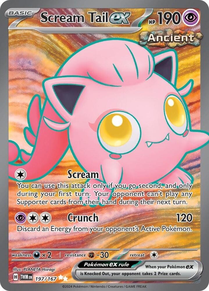 Scream Tail ex 197/167 Twilight Masquerade TWM Ultra Rare Near Mint Pokemon 2024