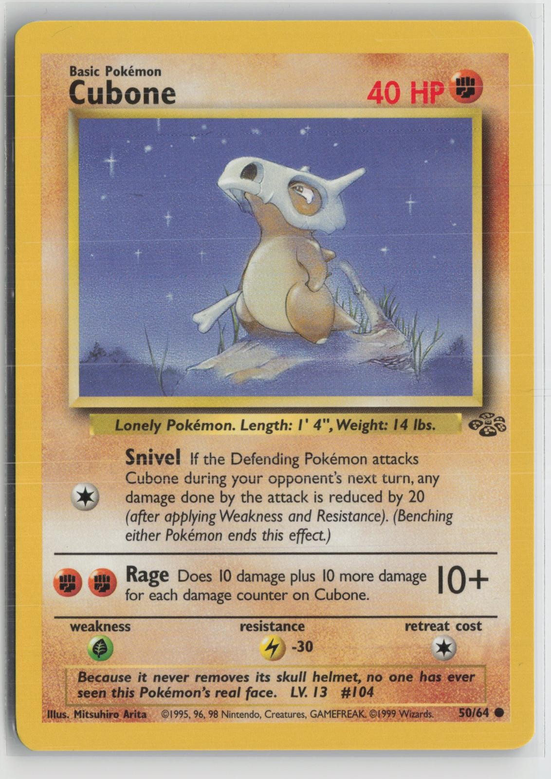 Cubone 50/64 Common Jungle Pokemon NM