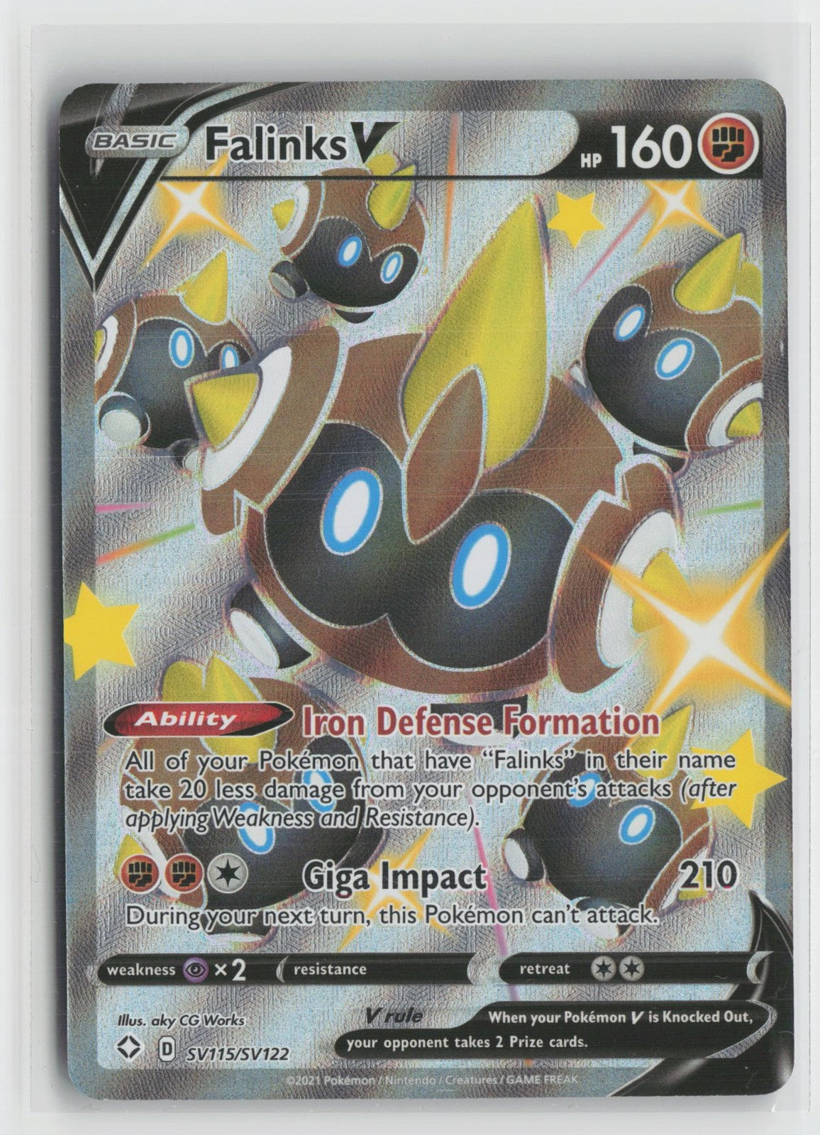 Falinks V SV115/SV122 Holo V Rare Shining Fates Shiny Vault Pokemon NM