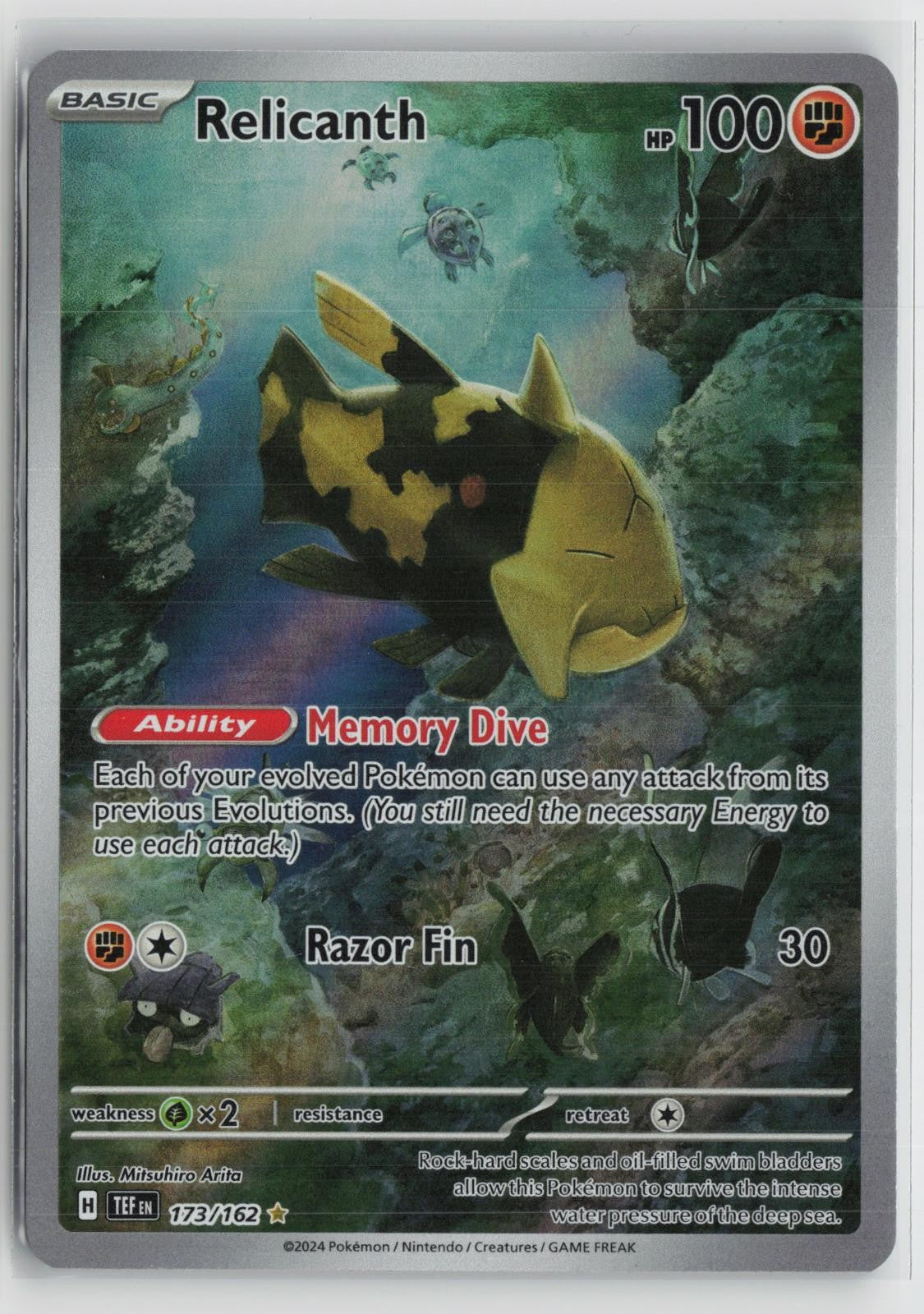 Relicanth 173/162 Illustration Rare Temporal Forces Pokemon NM