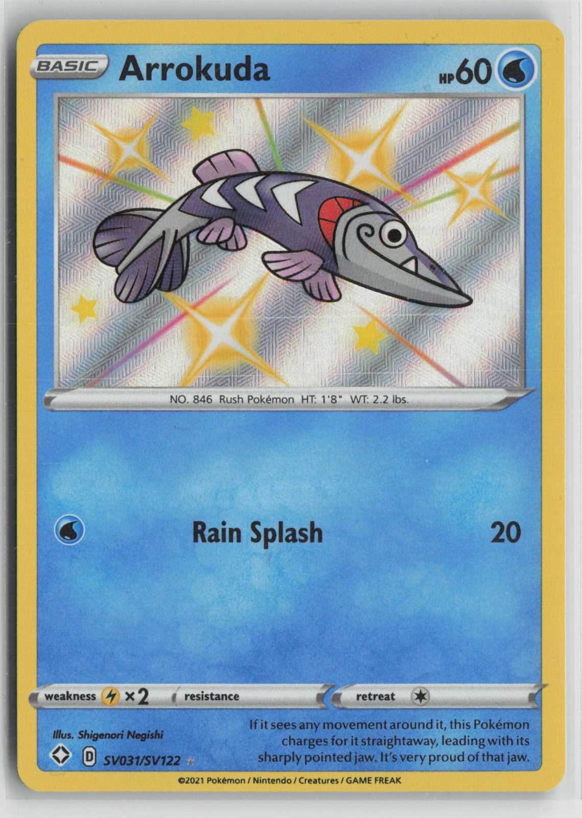 Arrokuda SV031/SV122 Rare Shiny Shining Fates Shiny Vault Pokemon NM