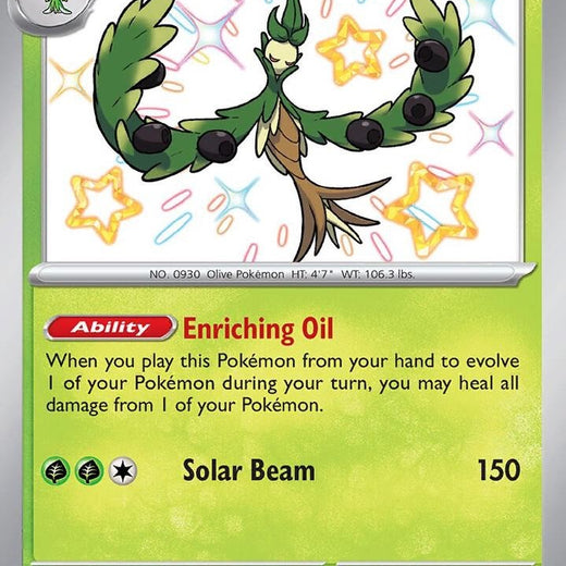 Arboliva 104/091 Paldean Fates PAF Shiny Rare Near Mint Pokemon 2024