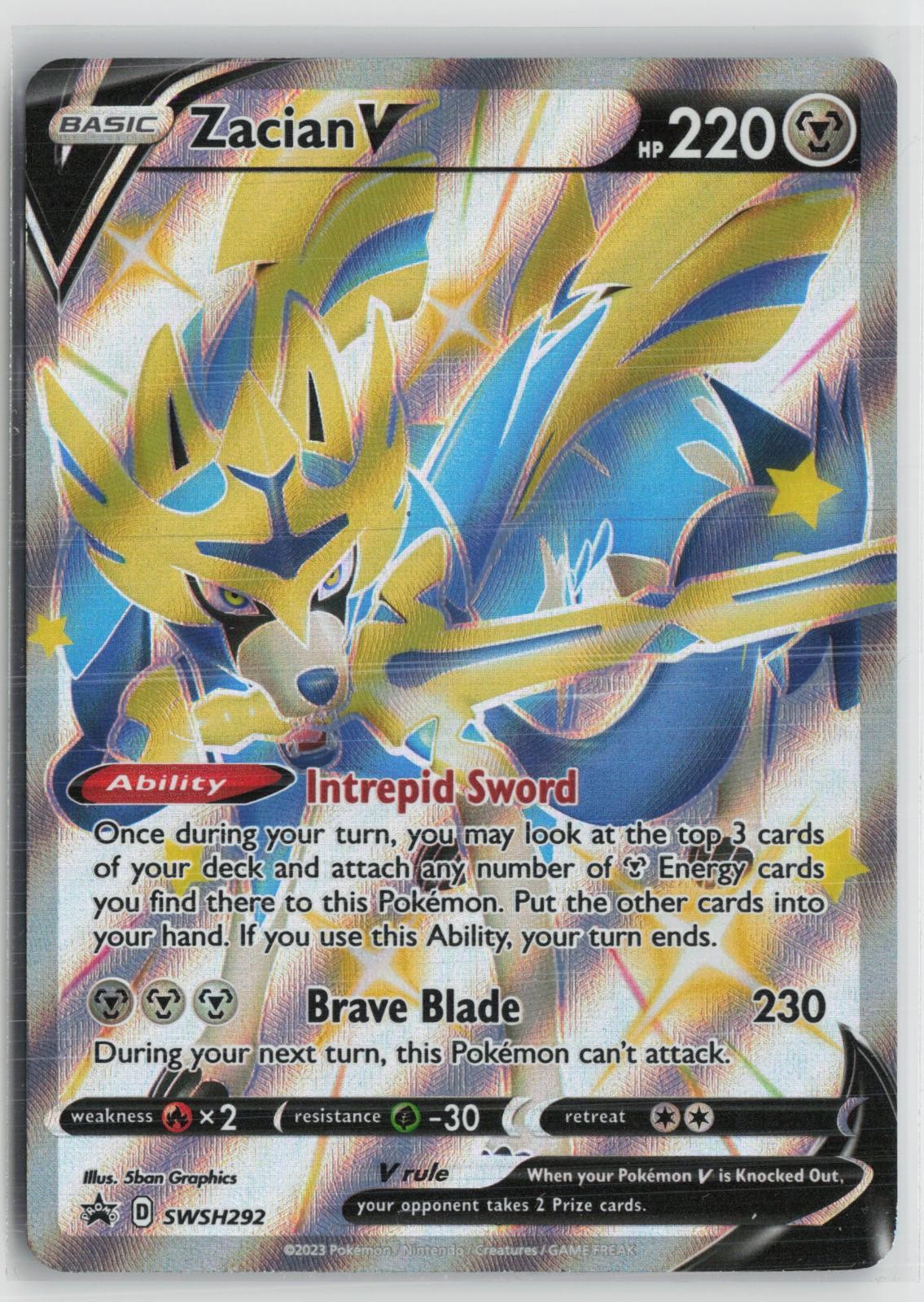 Zacian V (Shiny) SWSH292 Holo Promo Sword & Shield Promo Pokemon NM