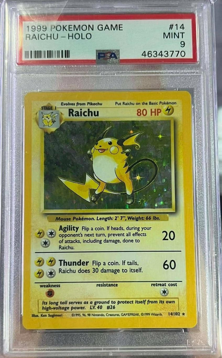 Raichu Holo 14/102 Game Pokemon PSA 90