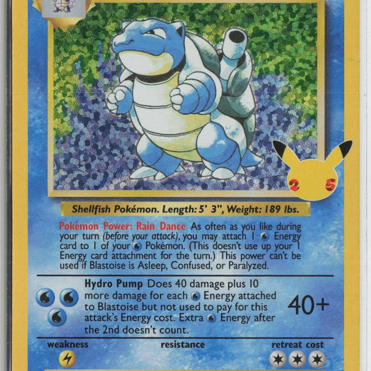 Blastoise 2/102 Classic Collection Celebrations: Classic Collection Pokemon NM0