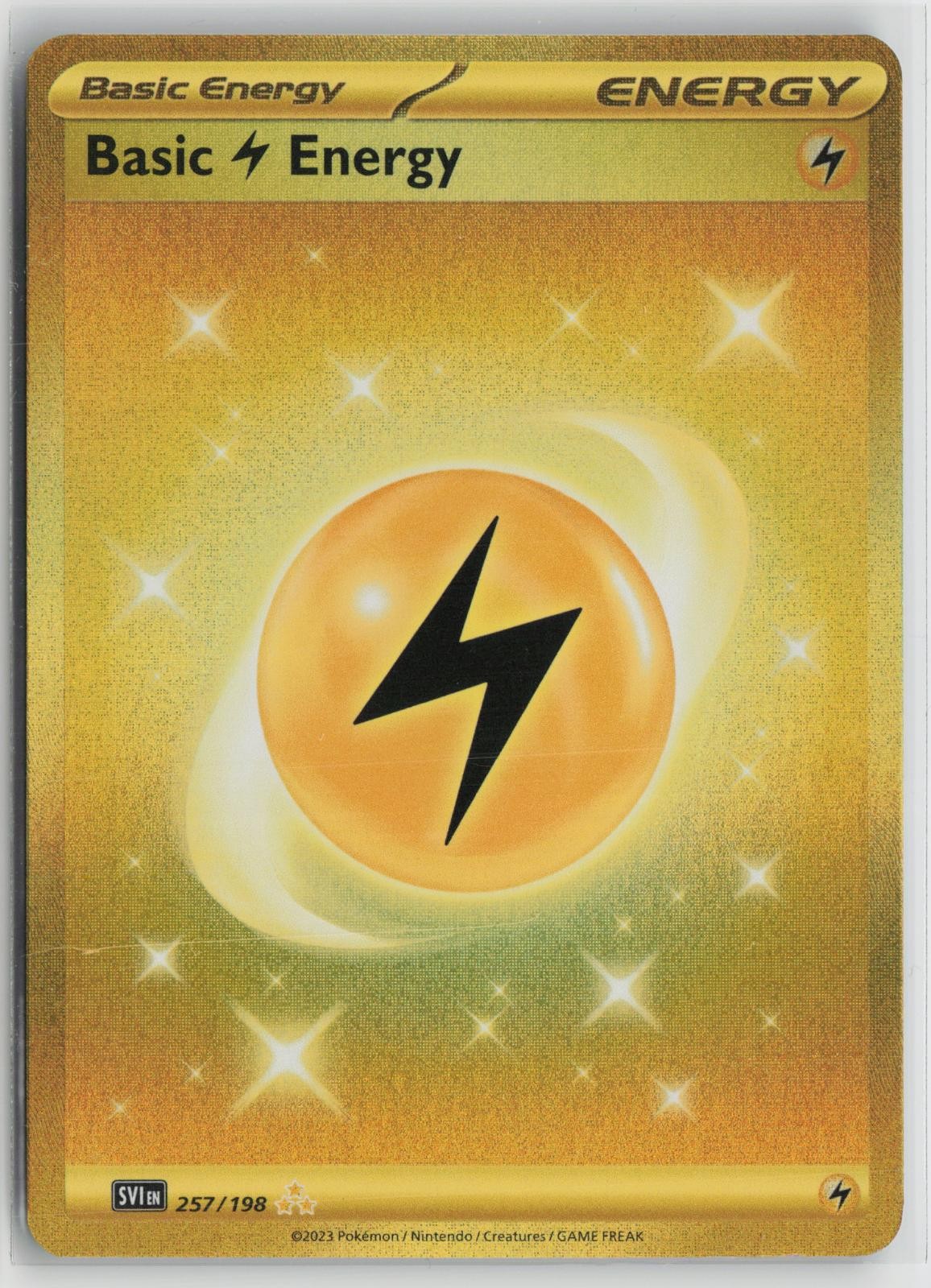 Basic Lightning Energy 257/198 Hyper Rare Scarlet & Violet Pokemon NM