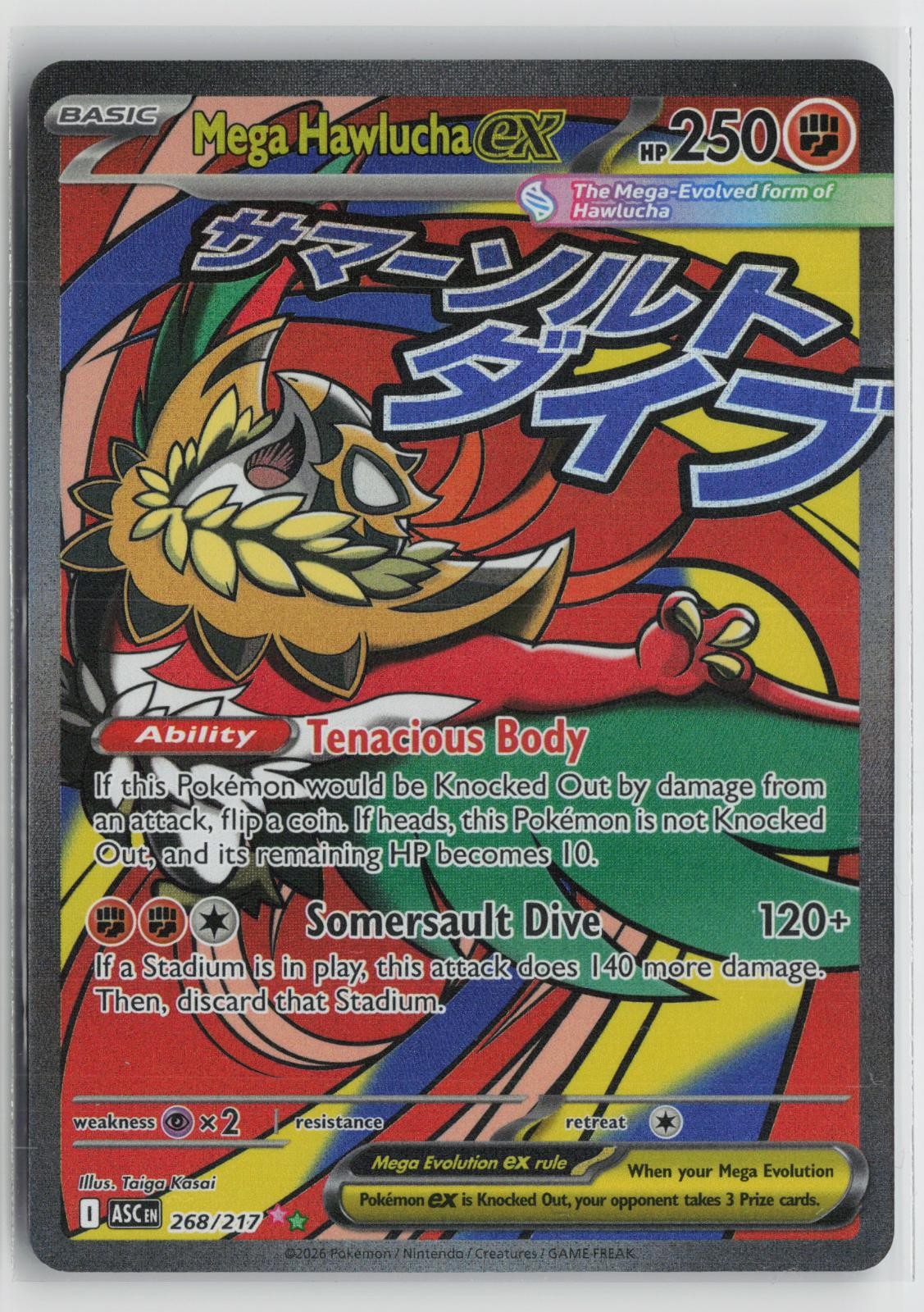 Mega Hawlucha ex 268/217 Mega Attack Rare Ascended Heroes Pokemon NM
