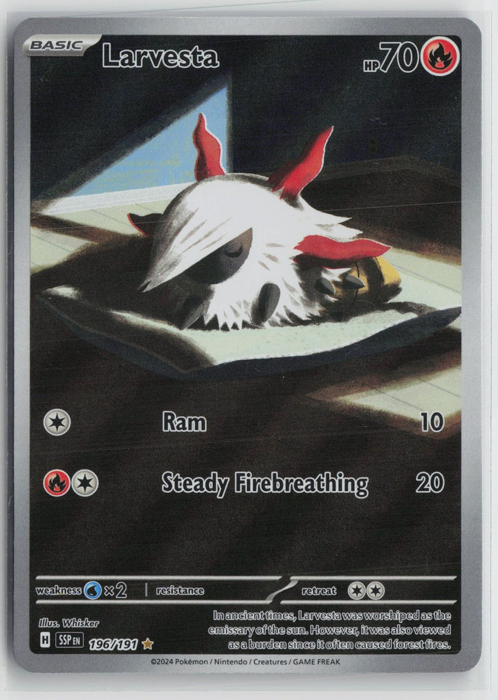 Larvesta 196/191 Illustration Rare Surging Sparks Pokemon NM0