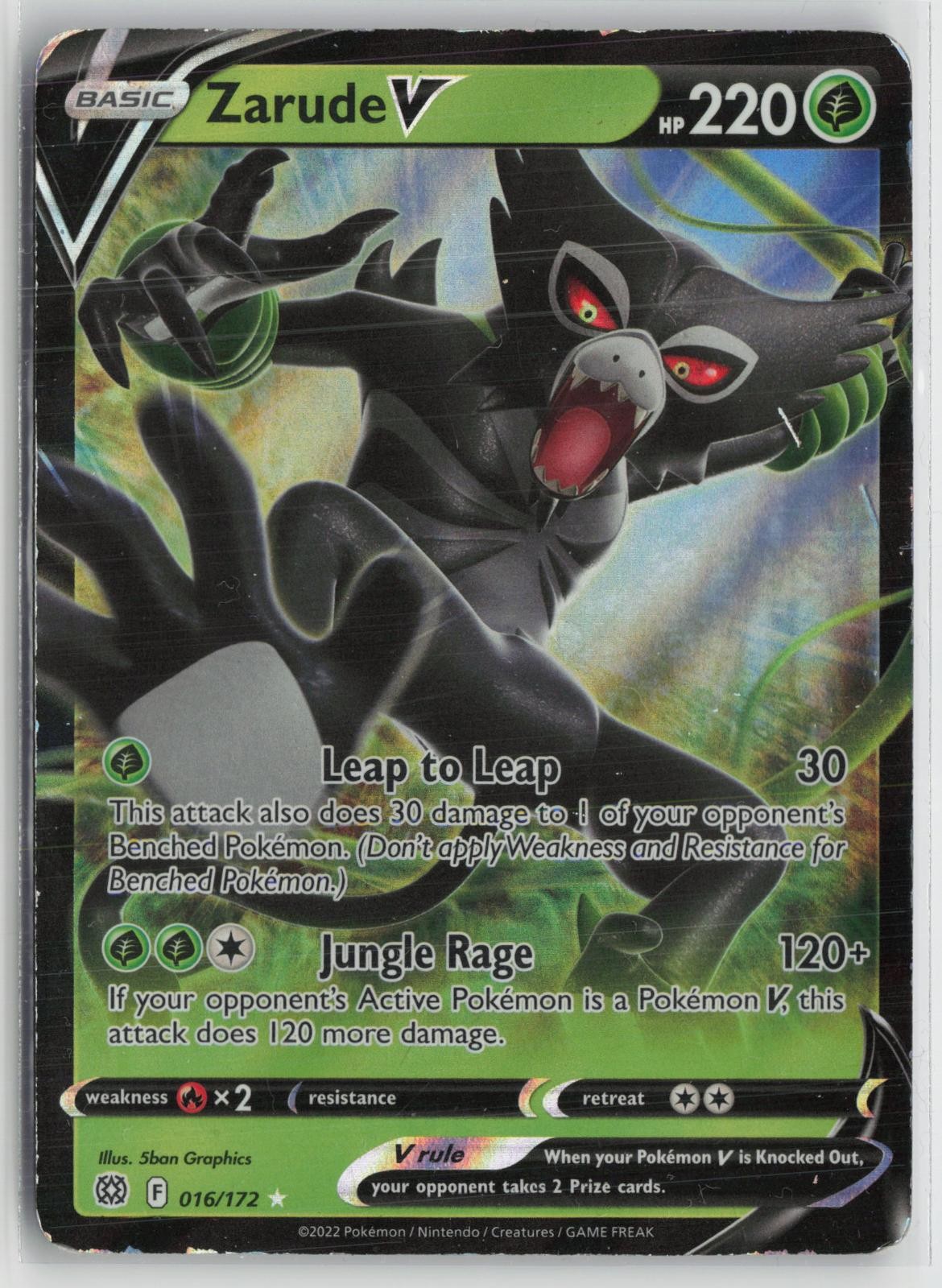 Zarude V 016/172 Holo V Rare Brilliant Stars Pokemon NM