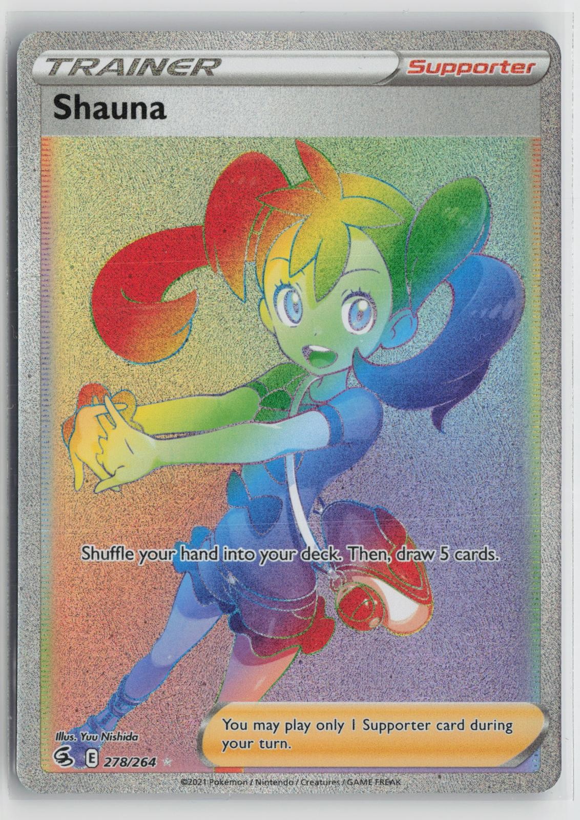 Shauna 278/264 Rainbow Rare Fusion Strike Pokemon NM