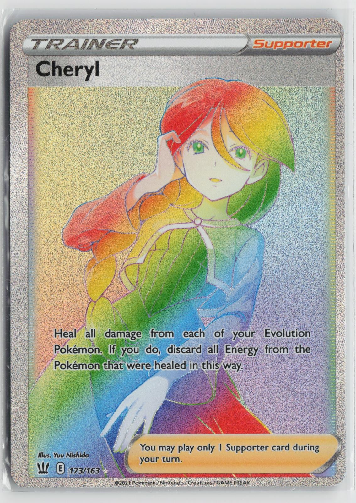 Cheryl 173/163 Rainbow Rare Battle Styles Pokemon NM