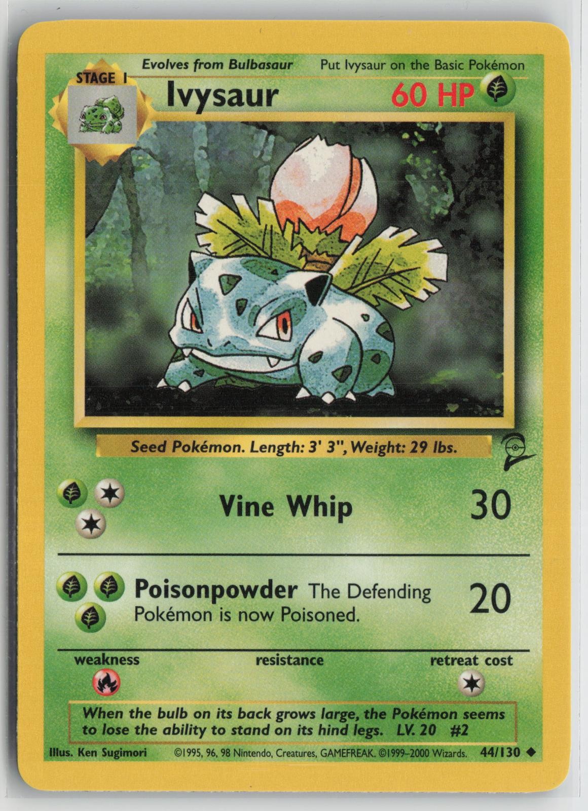 Ivysaur 44/130 Uncommon Base Set 2 Pokemon NM