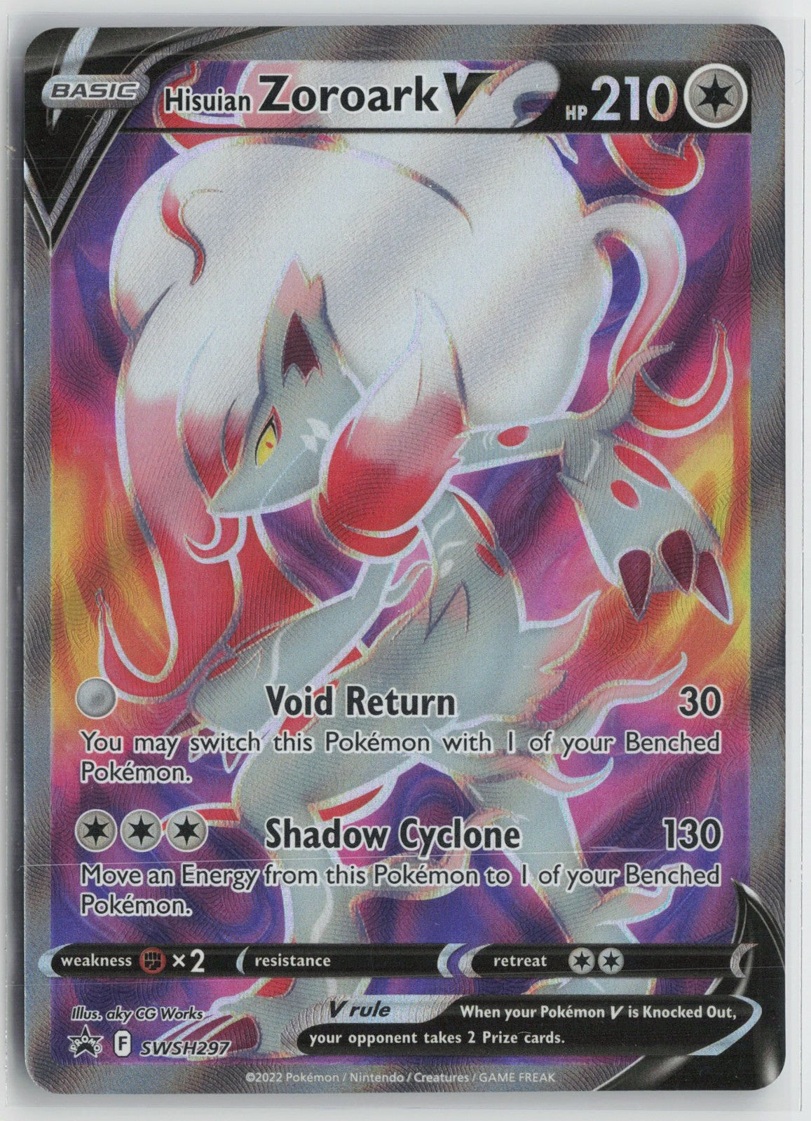 Hisuian Zoroark V SWSH297 Promo SWSH Black Star Pokemon NM