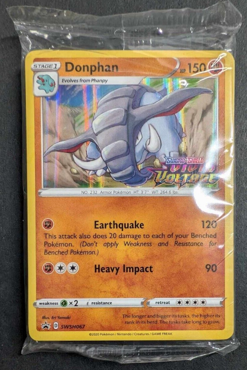 POKEMON CARD - DONPHAN HOLO SWSH067 - VIVID VOLTAGE PRERELEASE PROMO *SEALED*