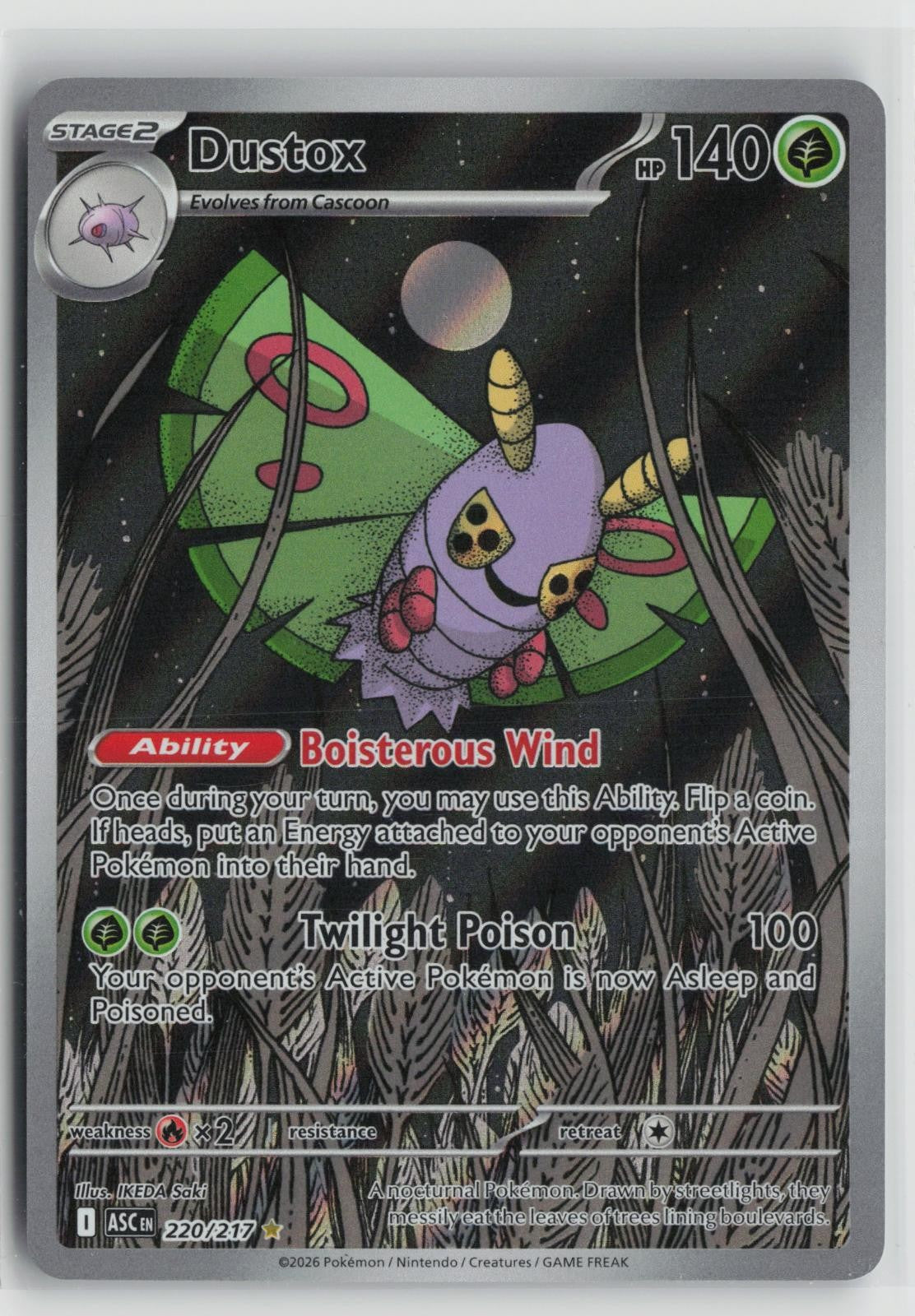 Dustox 220/217 Ascended Heroes NM Illustration Rare Holo Pokemon
