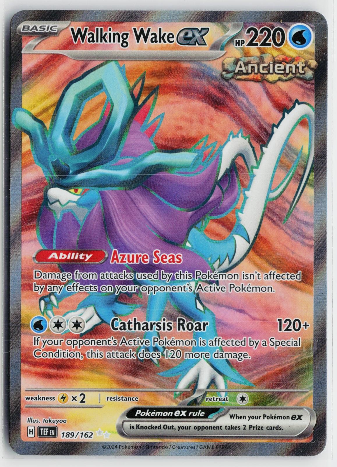 Walking Wake ex 189/162 Temporal Forces NM Ultra Rare Holo Pokemon