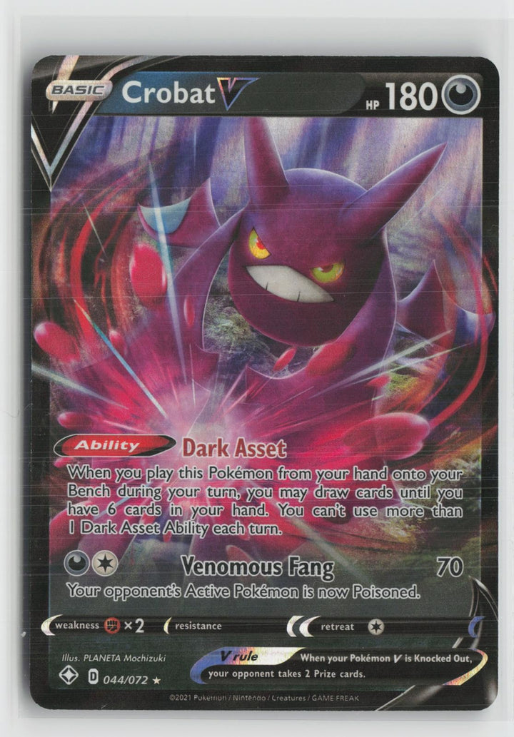 Crobat V 044/072 Holo V Rare Shining Fates Pokemon NM0