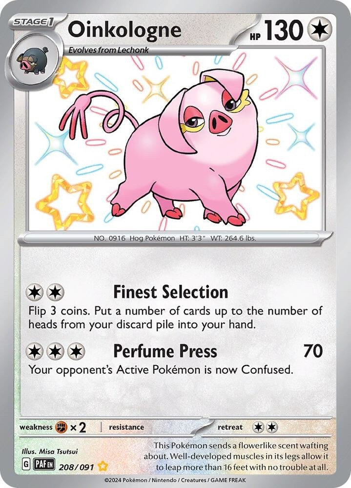 Oinkologne 208/091 Paldean Fates PAF Shiny Rare Near Mint Pokemon 2024