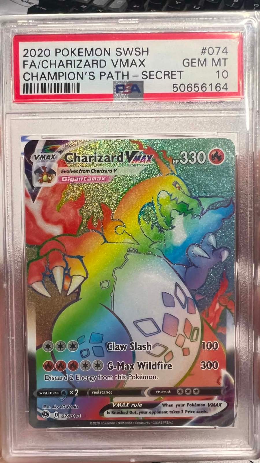 PSA 10 Charizard Vmax 074/073 Secret Champion's Path Pokemon