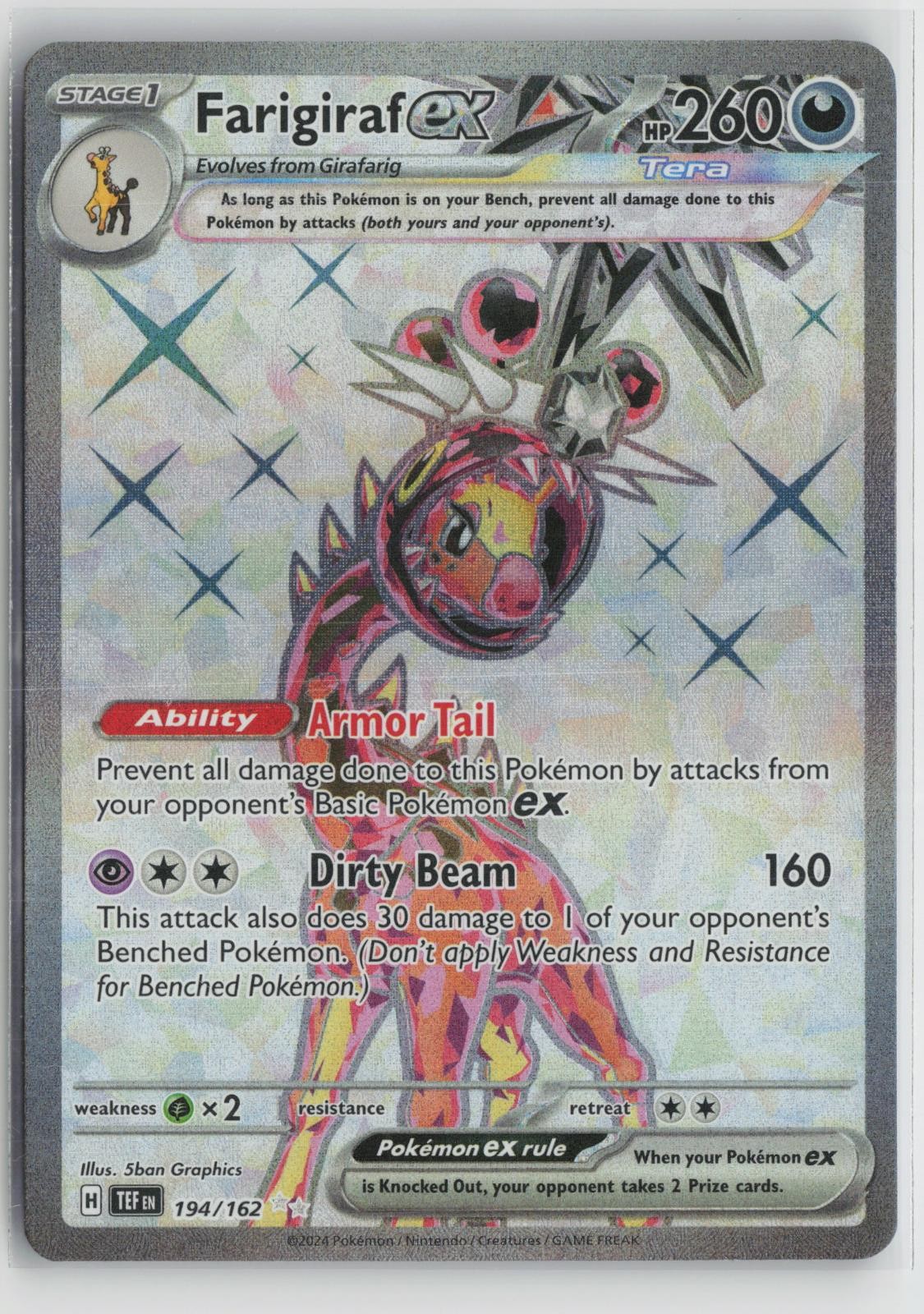 Farigiraf ex 194/162 Ultra Rare Temporal Forces Pokemon NM