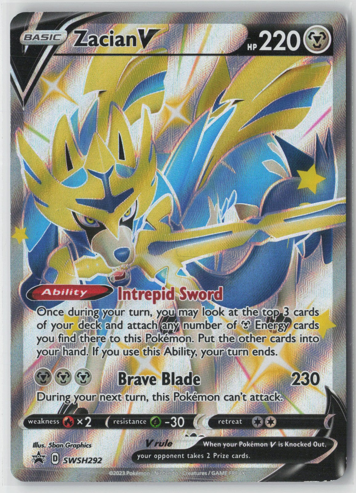 Zacian V (Shiny) - Promo SWSH: Sword & Shield Promo Cards SWSH292 NM