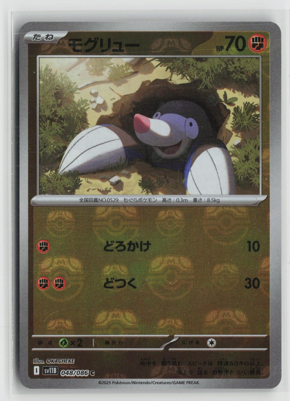 Drilbur 048/086 Common Black Bolt Pokemon Japanese Master Ball NM