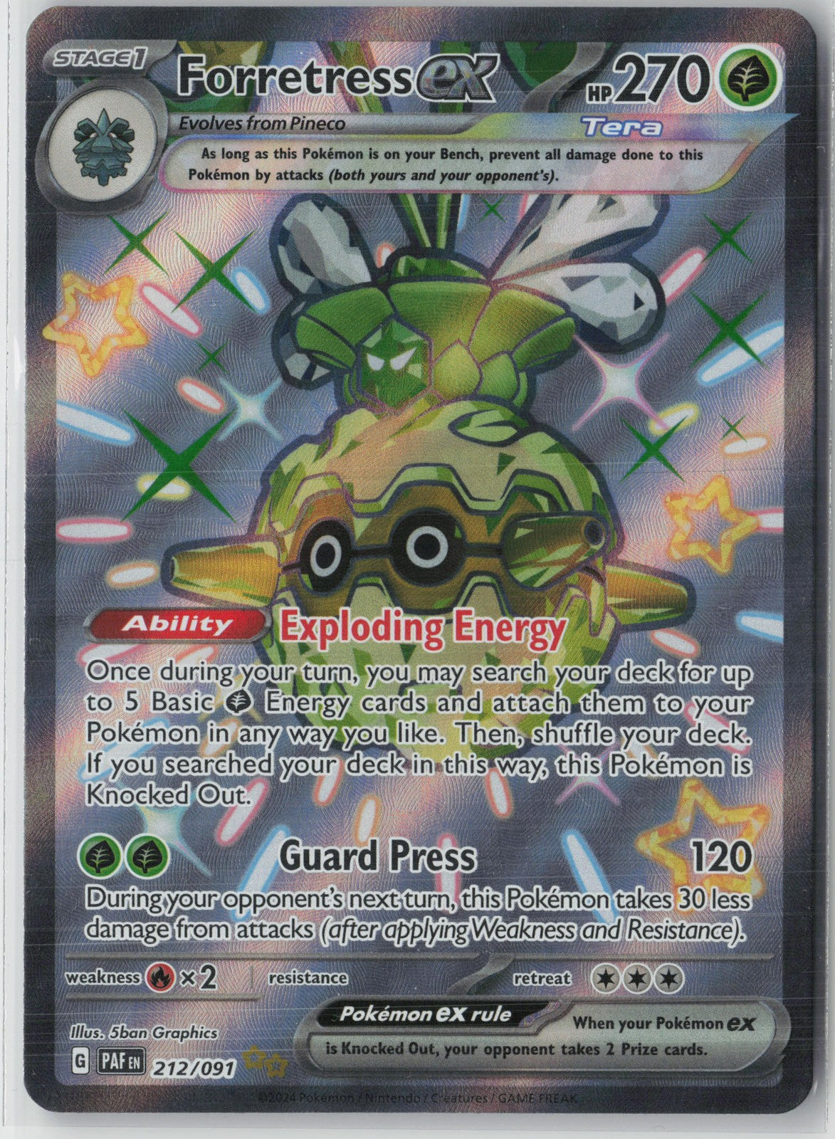 Forretress ex - Shiny Ultra Rare SV: Paldean Fates 212/091 NM