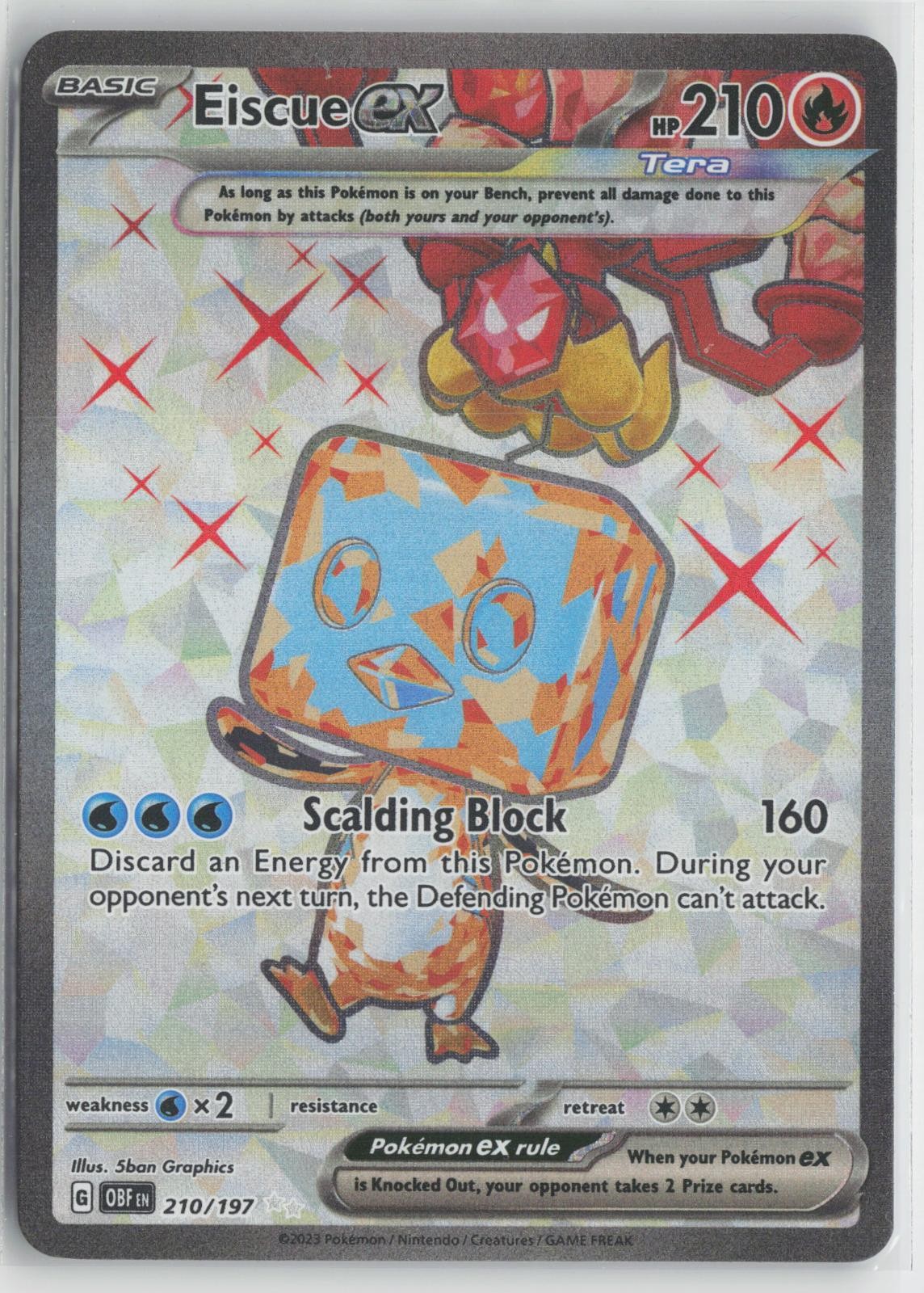Eiscue ex 210/197 Ultra Rare Obsidian Flames Pokemon NM
