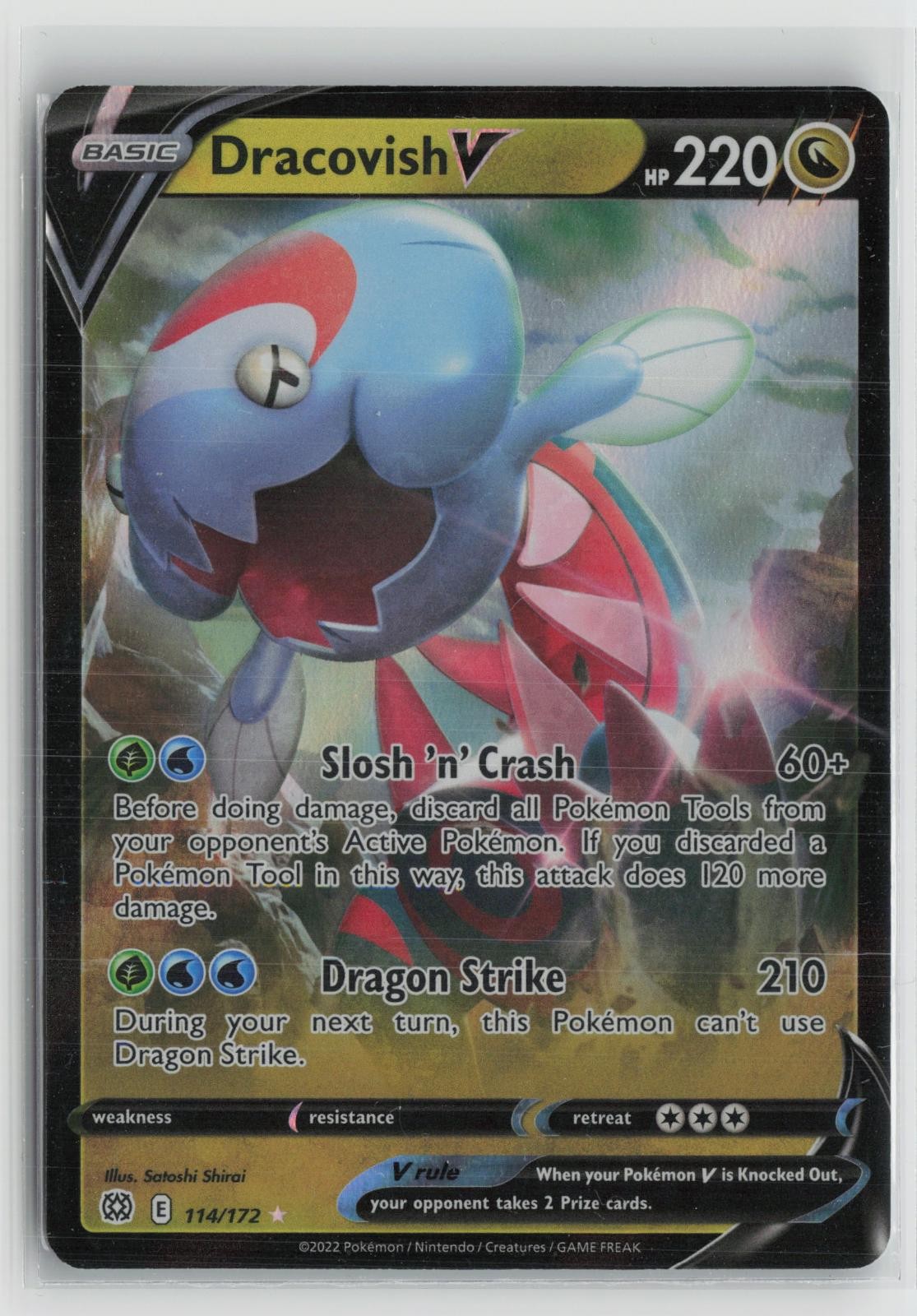 Dracovish V 114/172 Holo V Rare Brilliant Stars Pokemon NM