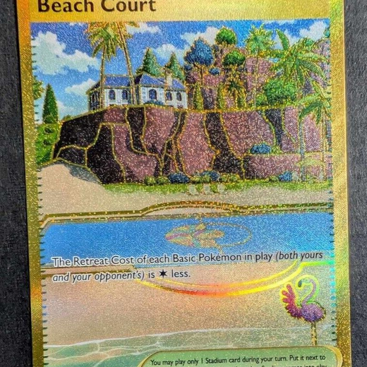 Beach Court 263/182 Pokemon TCG Paradox Rift Gold Hyper Rare 263 2023 trainer