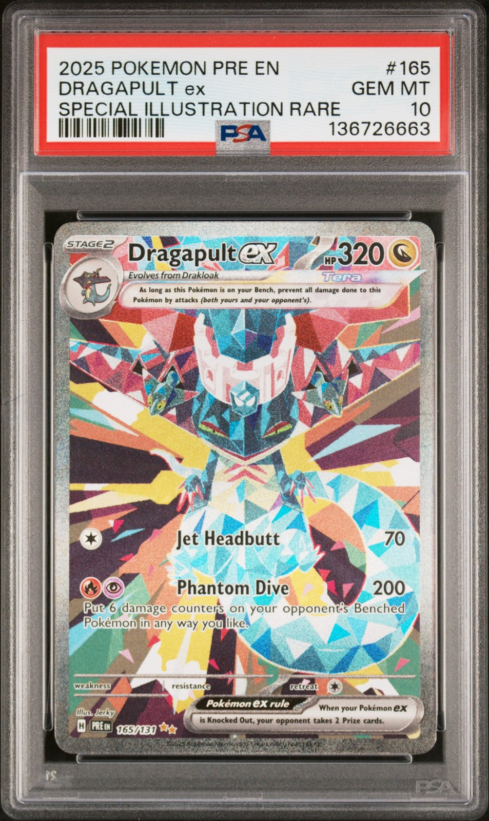 Dragapult EX 165/108 Special Illustration Rare Pokemon PSA 10