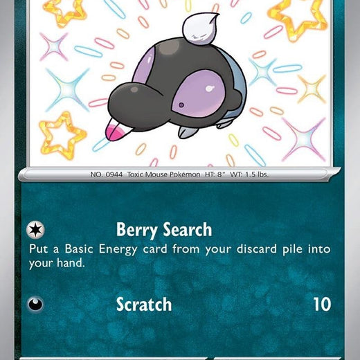 Shroodle 189/091 Paldean Fates PAF Shiny Rare Near Mint Pokemon 2024