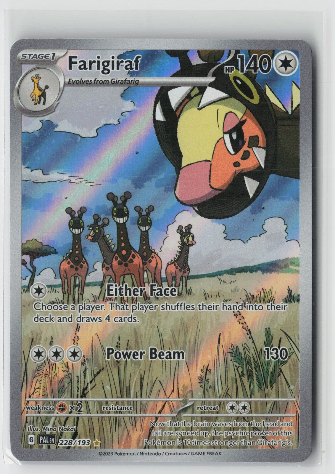 Farigiraf 228/193 Illustration Rare Paldea Evolved Pokemon LP